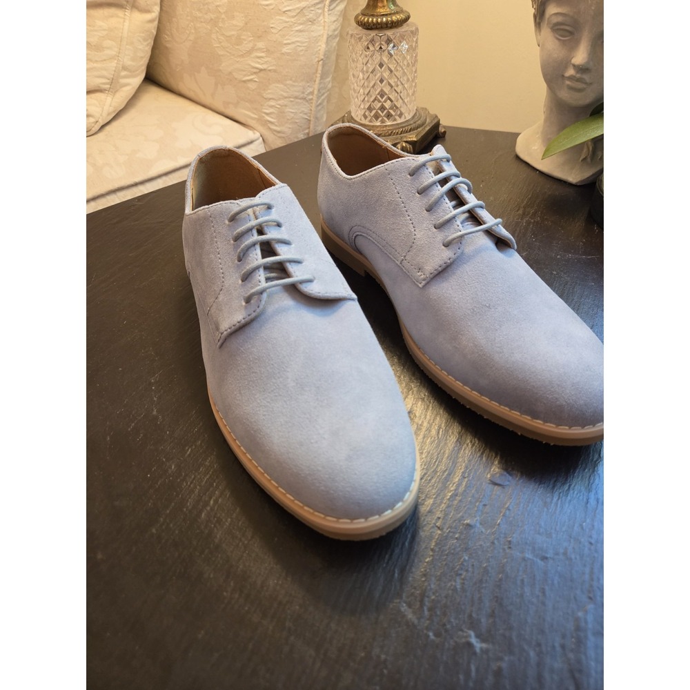 Bar III Men's Trumanns Suede Derby Shoes Manhattan Mist Blue Size 9.5M NEW! $100 - Picture 2 of 12